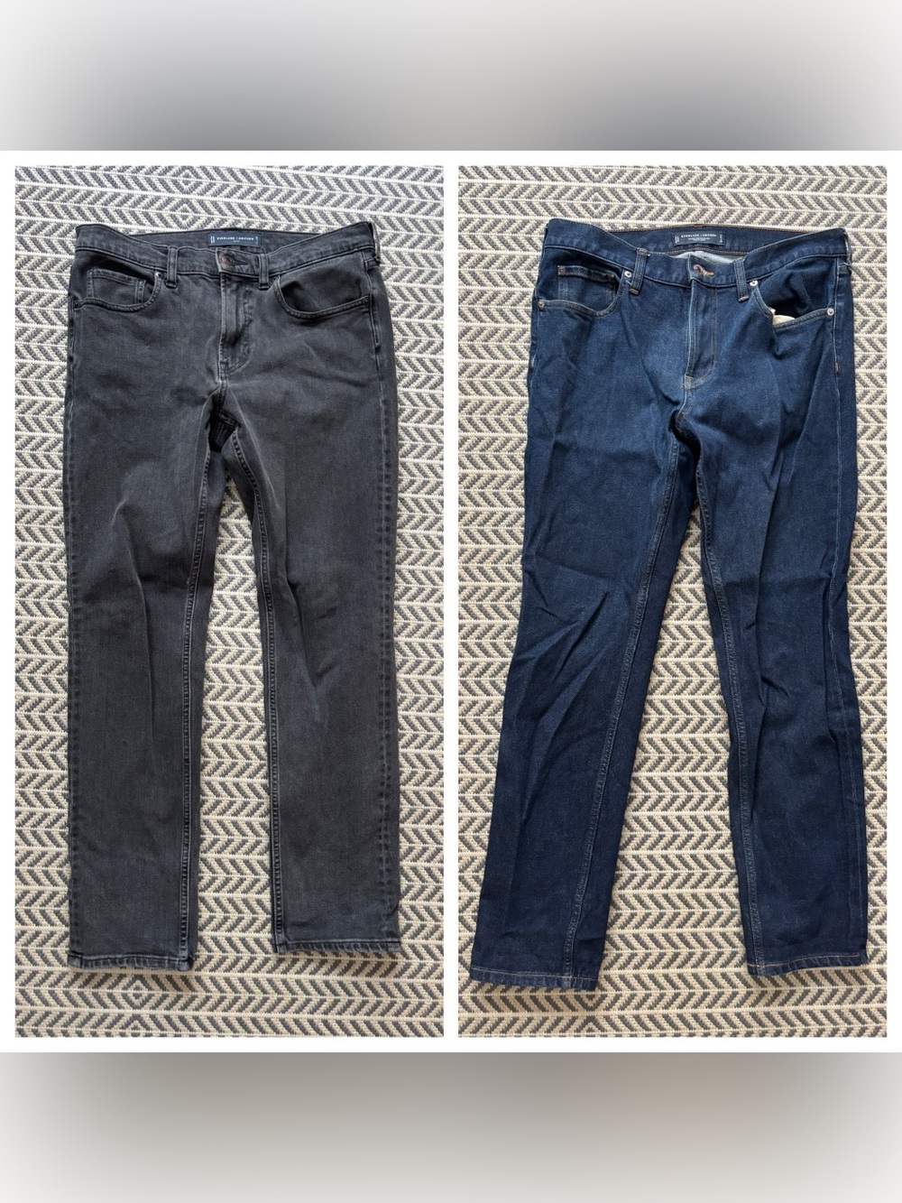 2 PAIR: Everlane Uniform Organic Cotton Slim Fit Jeans, 32x30